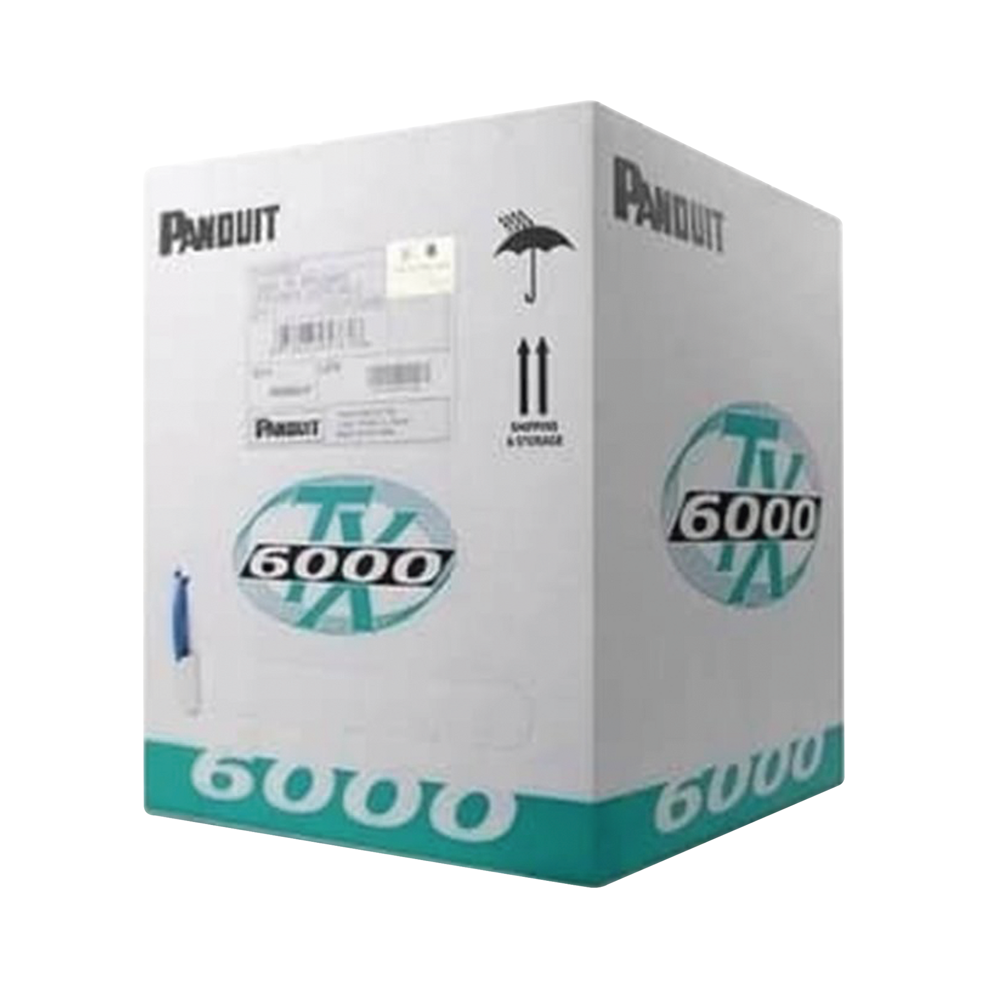 Bobina de Cable UTP 305 m. de Cobre, TX6000™ PanNet, Reelex, Blanco, Categoría 6 Mejorado (23 AWG), PVC (CMR, Riser), de 4 pares