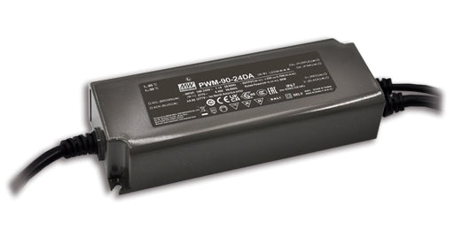 Driver LED MEAN WELL PWM-90-24 24V 90W Salida PWM IP67 Regulable 3 en 1