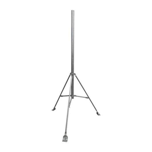 Mástil de 2" x 1.5 metros con Tripie para Instalación en losa. Acero Galvanizado en Caliente.