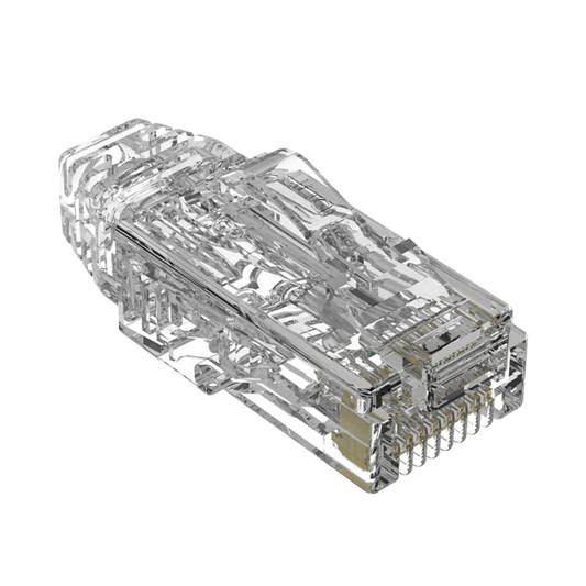 Plug RJ45 Cat6/6A, Para Cable UTP de Calibre 28 AWG (Di�metro Reducido), Chapado en Oro de 50 Micras, Paquete de 100 Piezas