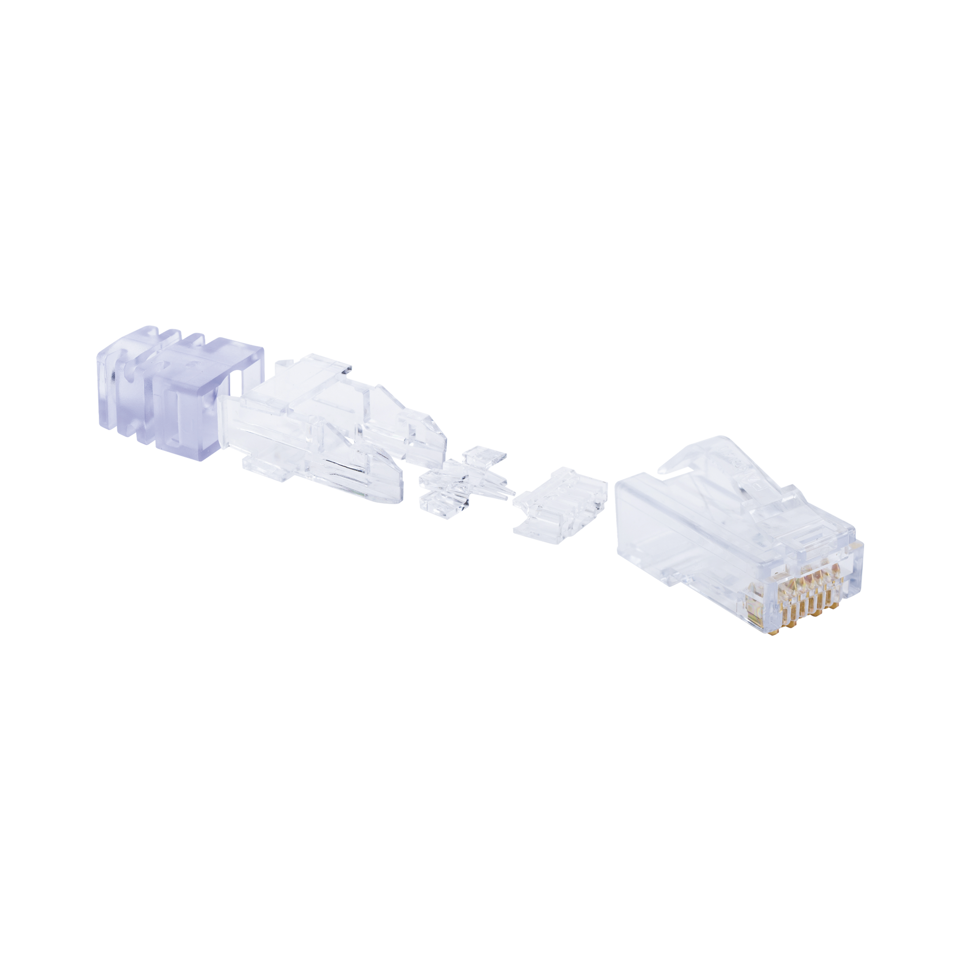 Plug RJ45 Cat6 de 5 Piezas, Para Cable UTP de Calibre 23-24 AWG, Chapado en Oro de 50 Micras, Paquete de 100 Piezas