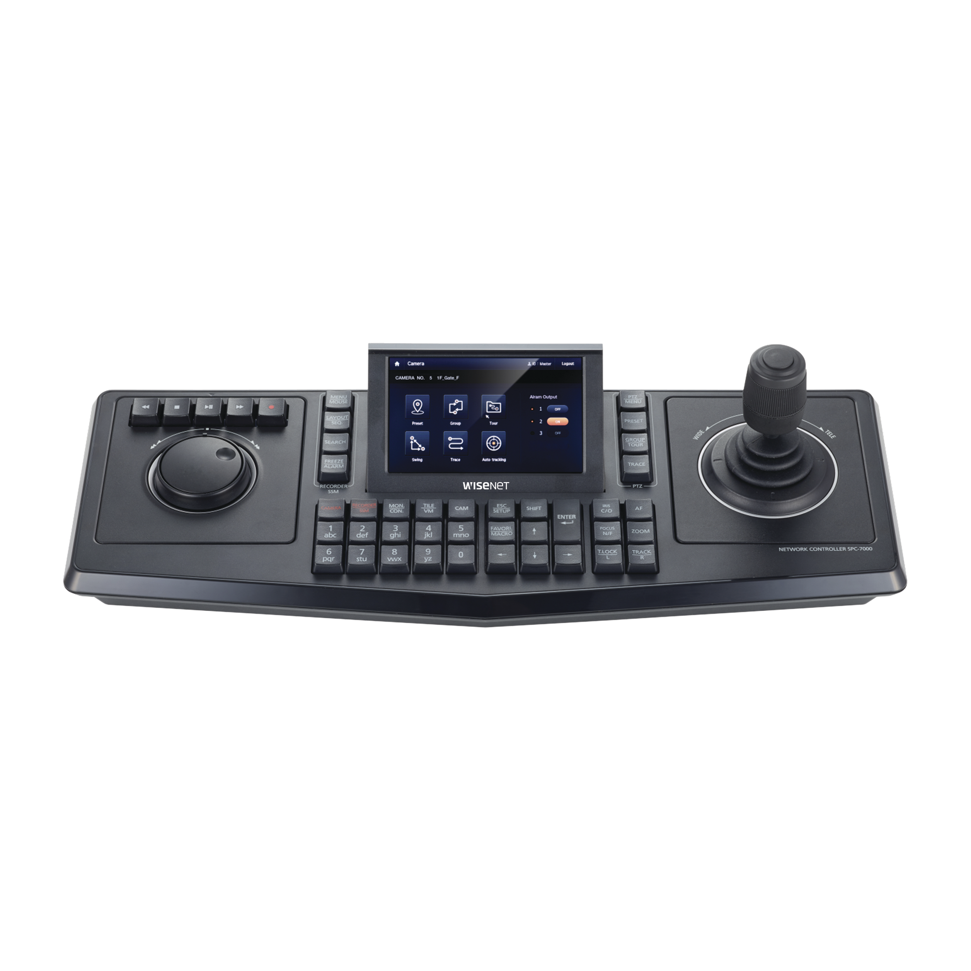 Controlador de domos PTZ y Camaras IP Wisenet, con pantalla LCD touch screen de 5"