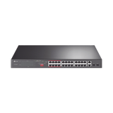Switch PoE TP-Link TL-SL1226P 24 Puertos + 2 SFP | Red Estable y Energizada para Cámaras y Wi-Fi