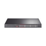 Switch PoE TP-Link TL-SL1226P 24 Puertos + 2 SFP | Red Estable y Energizada para Cámaras y Wi-Fi