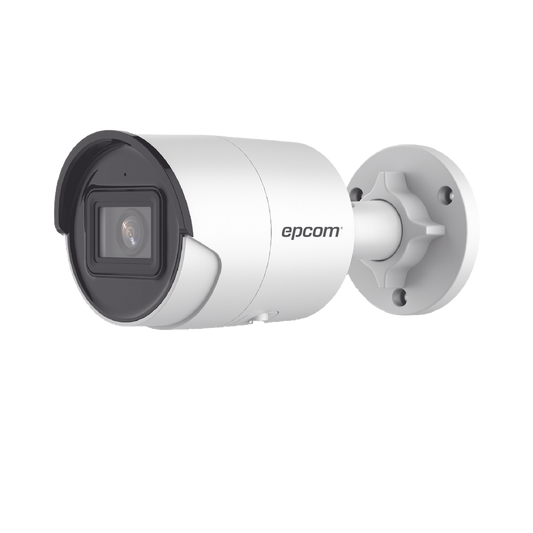 Bala IP 4 Megapixel / Lente 2.8 mm / 40 mts IR EXIR / IP67 / WDR 120 dB / PoE / Micrófono Integrado / ACUSENSE (Filtro de Falsas Alarmas) / Ultra Baja Iluminación