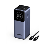 Power Bank de 12000mAh | 2 Salidas 100W Max. | USB-A + 1 USB-C | PD 3.0 | QC3.0 | FCP | SCP | Pantalla Inteligente | Carcasa Ignifuga | Color Gris | Incluye Cable USB de 50cm | Carga tu Laptop de Mane