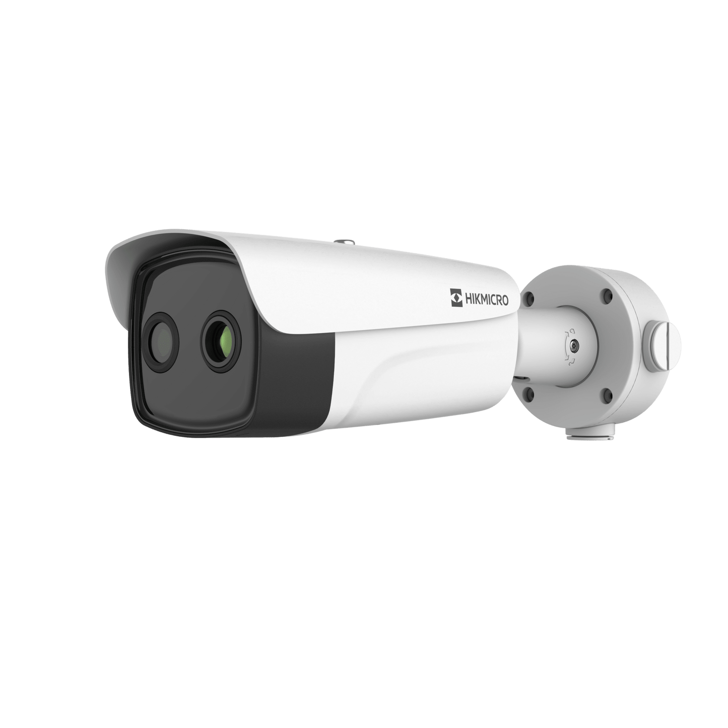 Cámara Bullet Bi-espectro Térmica y Óptica/ 256×192 Térmico + 5MP Óptico / IA para Detección Humana y Vehicular / Medición Temperatura -20°C a 150°C / Detección Fuego y Fumadores / IP67