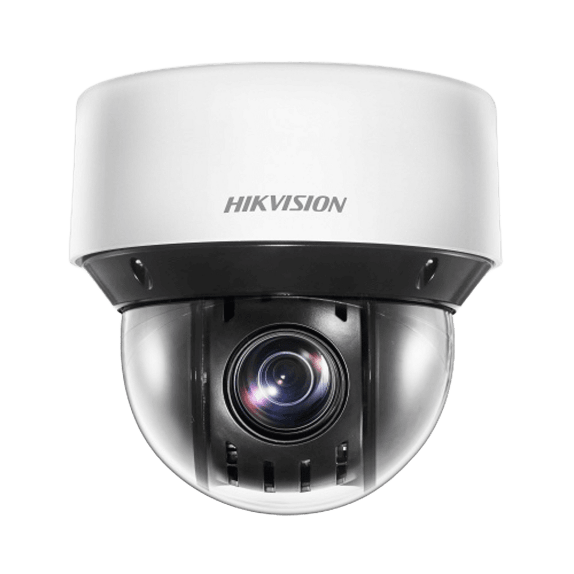 Mini Domo IP PTZ 4 Megapixel / 25X Zoom / 50 mts Luz Infrarroja Inteligente (Visión Nocturna) / Autoseguimiento / WDR 120 dB / PoE+ / IP66 / Ultra Baja Iluminación / MicroSD
