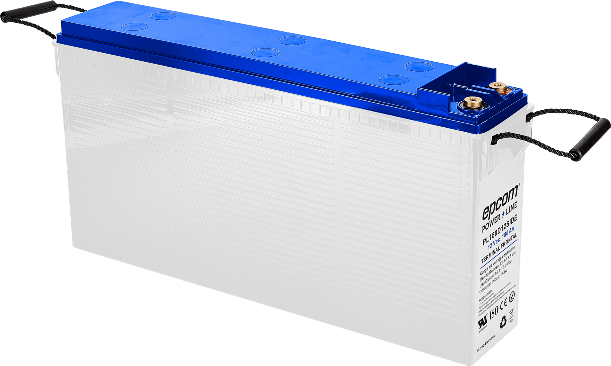 Batería Ciclo Profundo 12V, Terminales Laterales , 180 Ah / AGM-VRLA / Uso en Aplicación Fotovoltaica /Terminales Tipo Tornillo T4