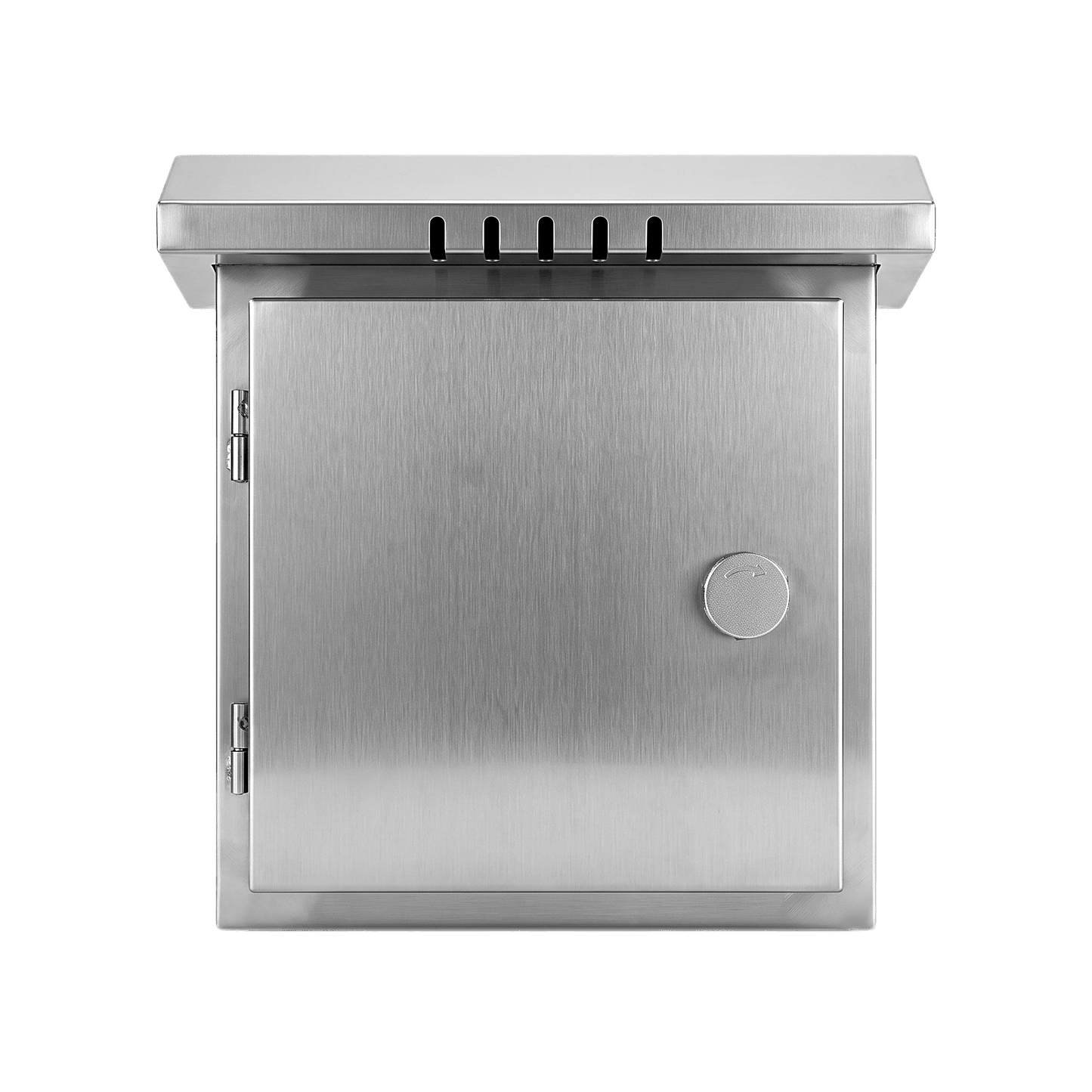 Gabinete para Exteriores de Acero Inoxidable SUS201 / Cilindrico con Techo Inclinado / Ø305 x 195 x 315 mm (12.0 x 7.7 x 12.4 in) / Cerradura con Llave de Seguridad / Compatible con Postes XGAPOLE