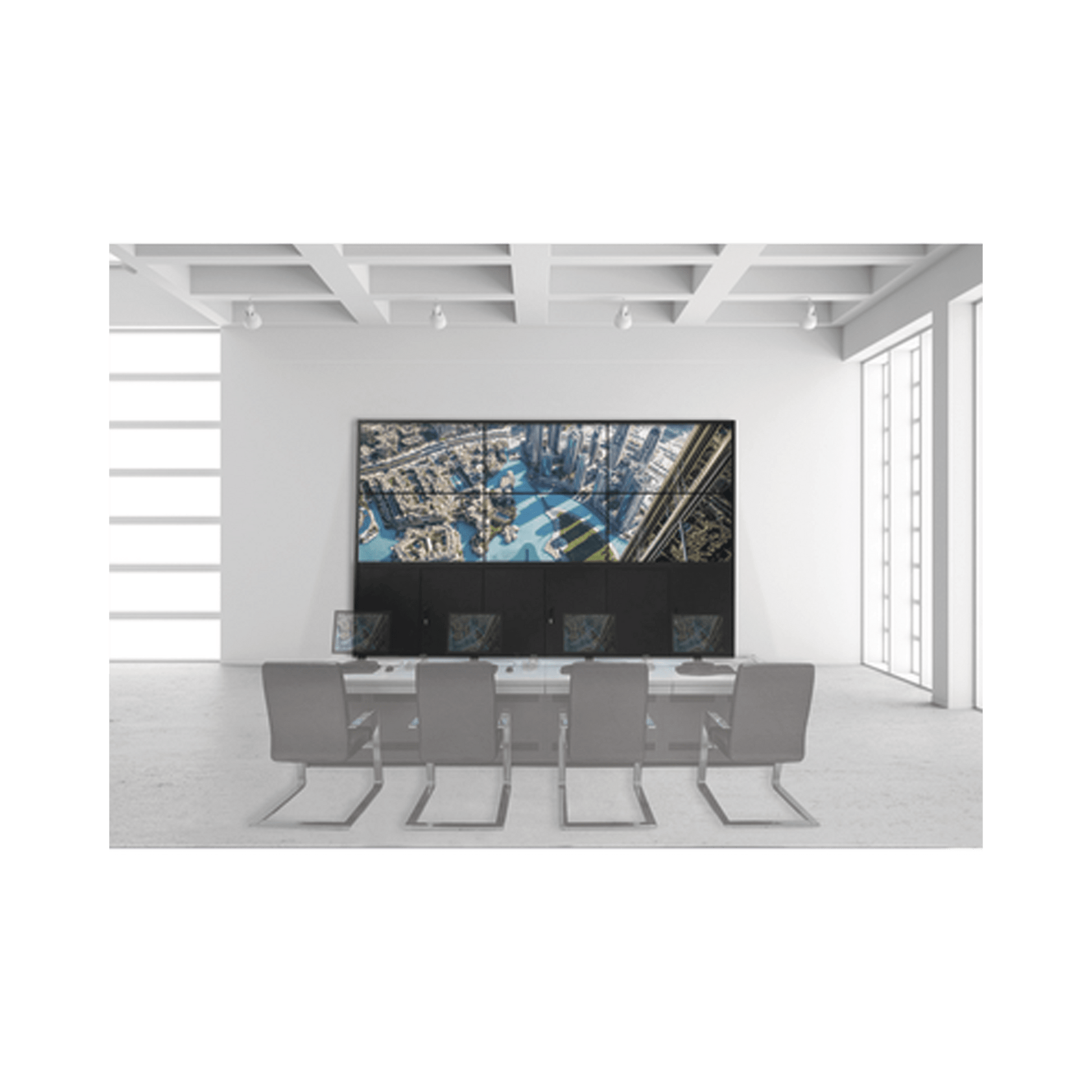 Kit Videowall 3X3 / Incluye 9 Pantallas de 55" / Decoder / Base de Piso / Accesorios de Instalación