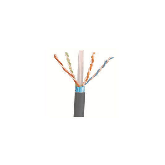 Bobina de Cable Blindado F/UTP de 4 Pares, Cat6A, Soporte de Aplicaciones 10GBase-T, LSZH (Libre de Gases T�xicos), Color Gris, 305 Metros (1000 Pies)