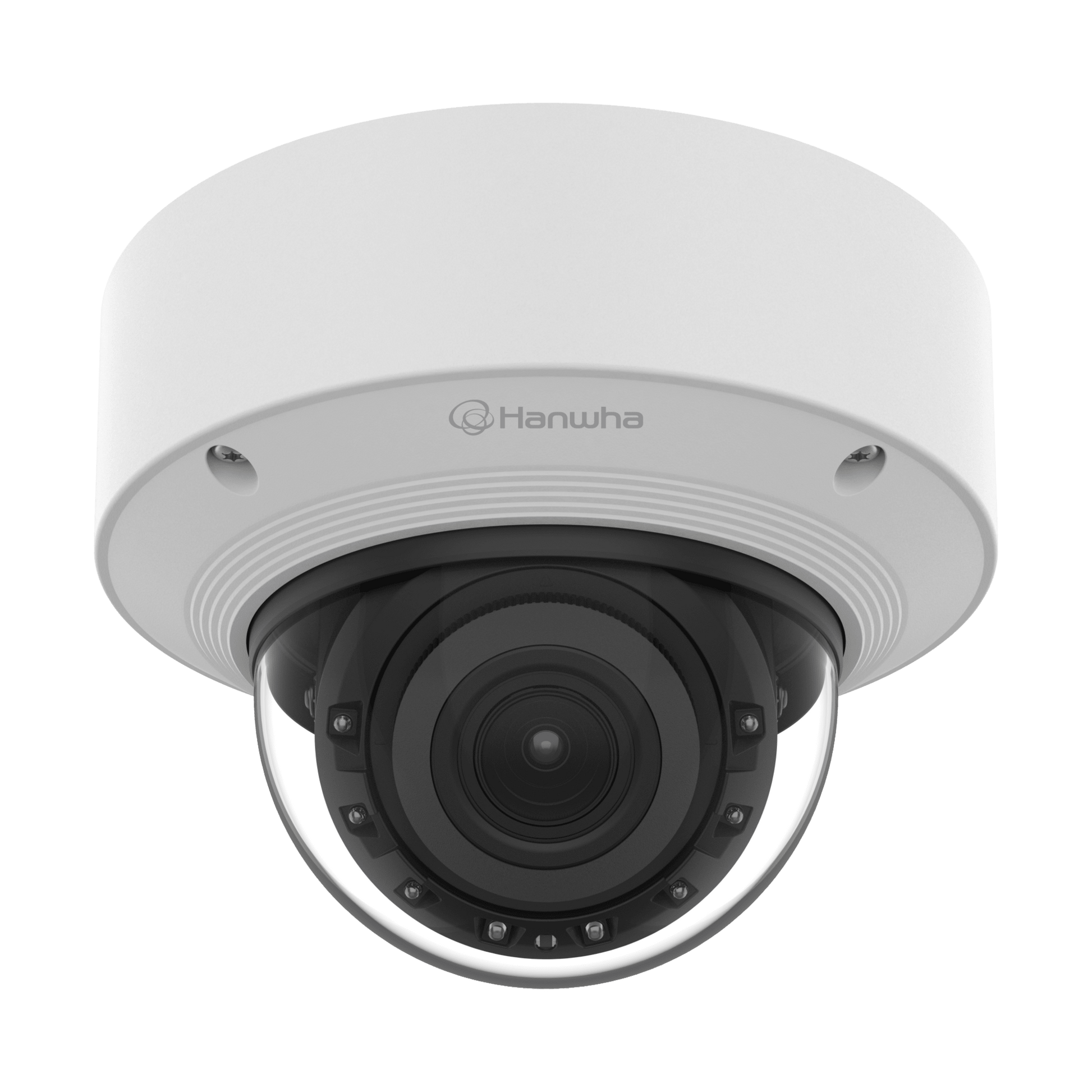 Cámara Domo AI IR 5MP / Motorizado Varifocal 3.3~9.3mm / Doble NPU / Análisis Inteligente / WDR 120dB / IR 50m / IP52 IK10 / PoE / Wisenet 9