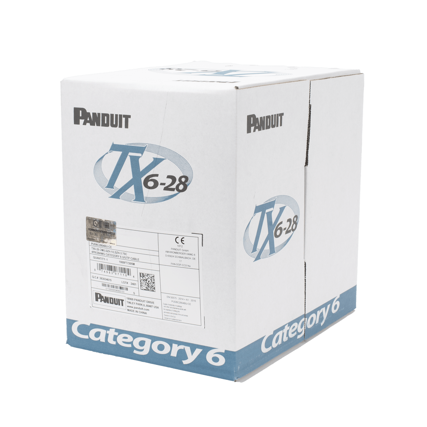 Bobina de Cable UTP 305 Metros (1000 Pies) de Cobre TX6-28�, Gris, Categor�a 6, Di�metro Reducido (28 AWG), CM/LSZH, de 4 Pares