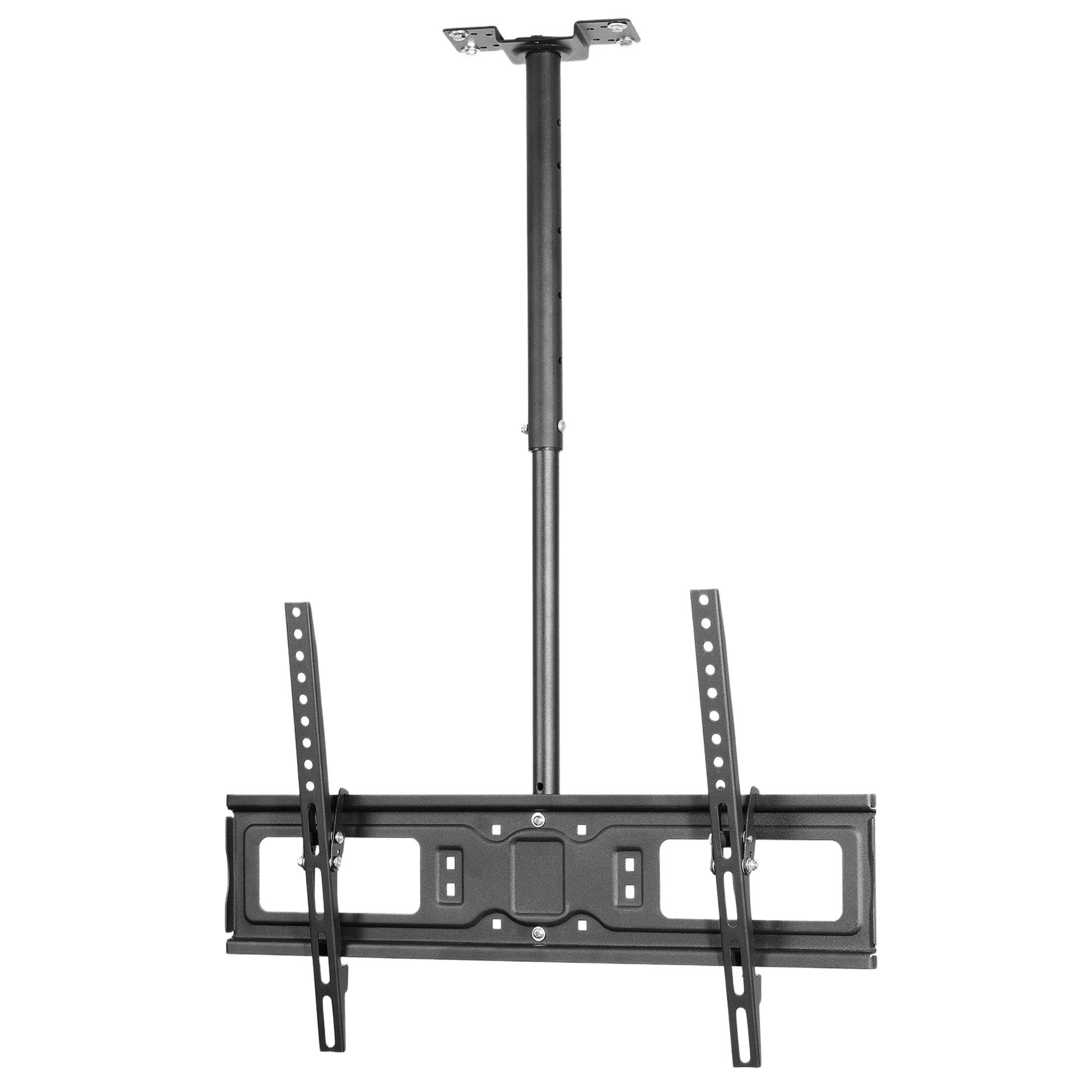 Montaje de techo Inclinable y Ajustable para pantallas desde 32-75 pulgadas / Capacidad de Carga 50 kg / VESA 200x200 hasta 600x400 / Acabado Resistente a Rasguños / Incluye Herrajes de Montaje