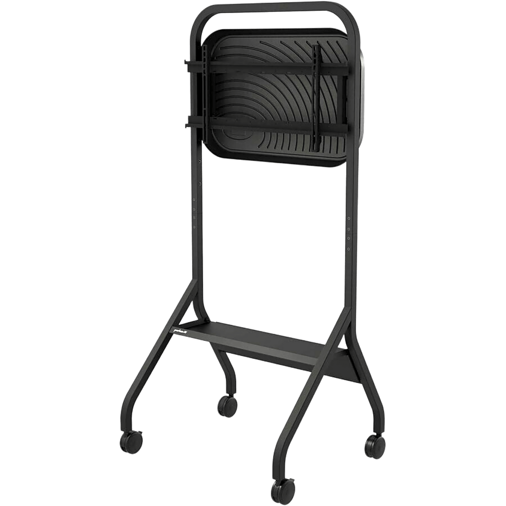 Carro Móvil para Pantalla Plana / 43" a 75"+ Displays / Altura Ajustable 49.8"-65.8" (126.5-167.1 cm) / Capacidad 150 lb (68 kg) / 4 Ruedas Dobles 4" (102 mm) / Gestión de Cableado Interno / Estructura Tubular / Incl