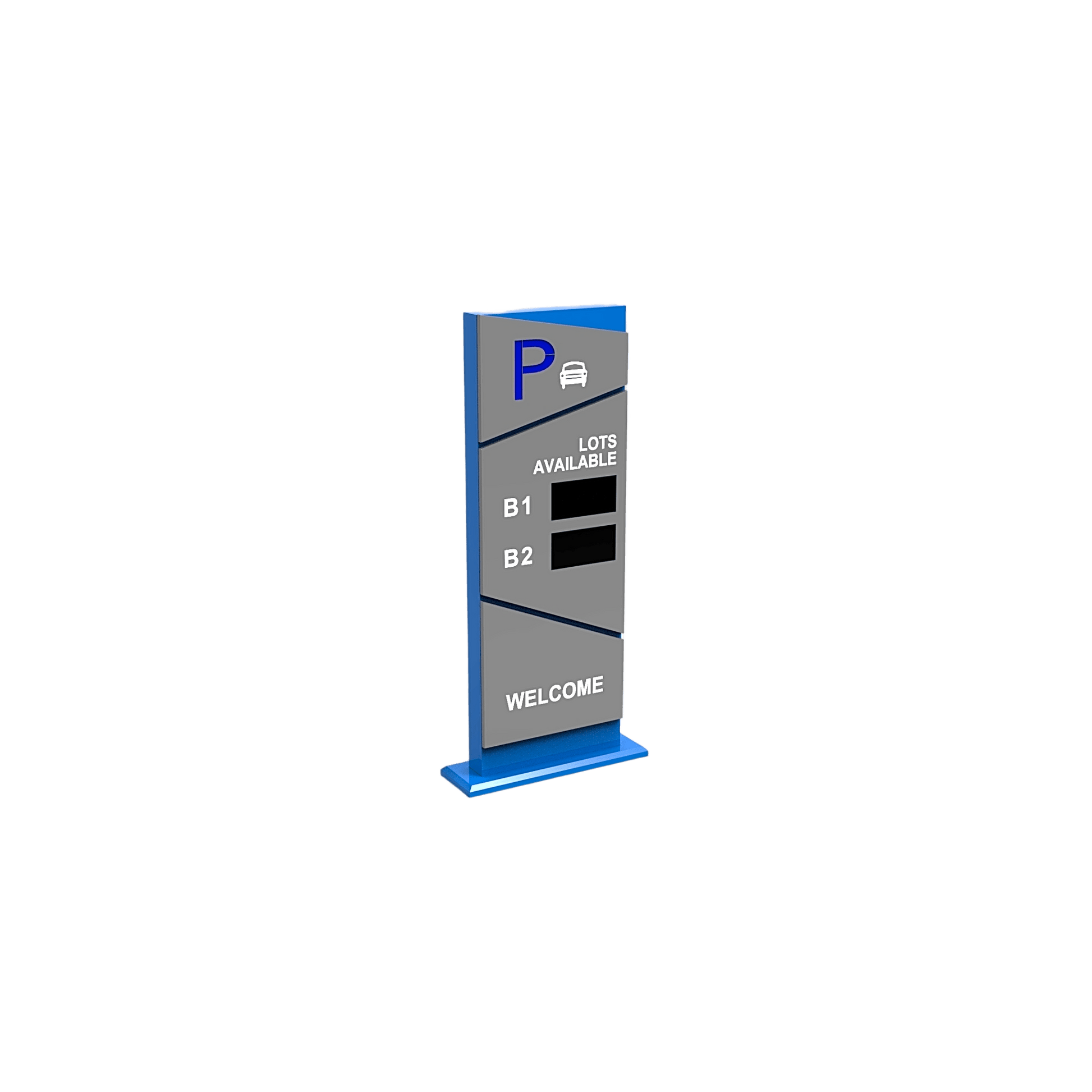 Pantalla Principal de Guía de Estacionamiento / 2 Módulos / Mensaje de Bienvenida / Uso con Aplicación de Guía de Estacionamiento