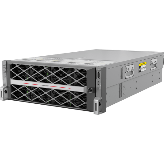 Servidor de Almacenamiento de Video Hikvision AT1000S Series / 24 Bahías para HDD / Capacidad 270 TB (9x30TB Preinstalados) / 4 Puertos Ethernet 2.5G / Tecnología VRAID 2.0 / Procesador 64-bit Multicore / 16 GB Cache / 350 Canales a 2 Mbps /
