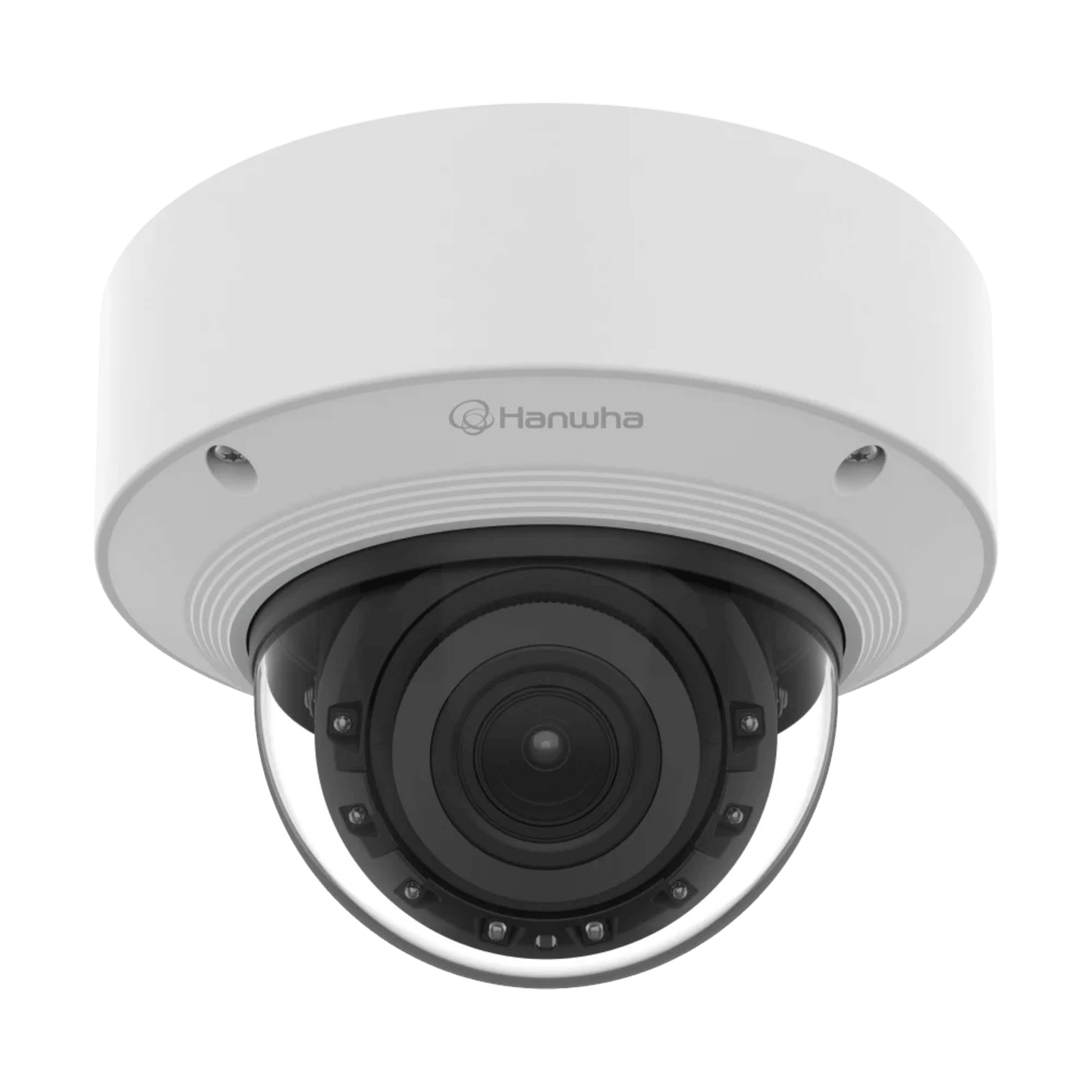 Cámara Domo AI 8 Megapíxeles / Motorizado 4.4-9.3 mm 2.1x / Dual NPU / IR 50 m (164 ft) / IP52 IK10 / Analítica Avanzada IA / extremeWDR 120 dB / Wisenet 9