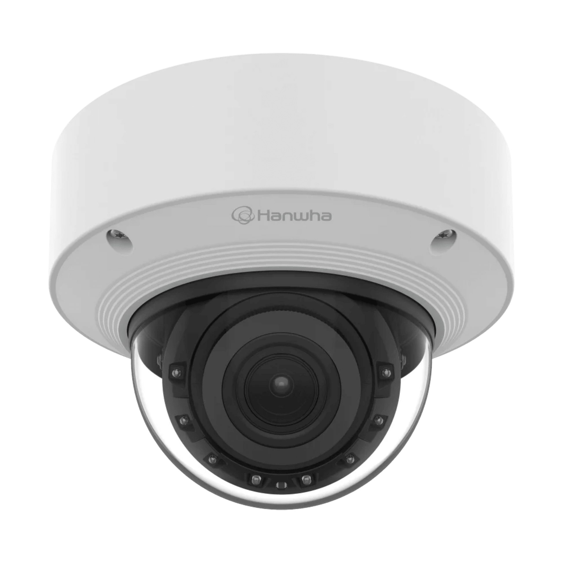 Cámara Domo AI 8 Megapíxeles / Motorizado 4.4-9.3 mm 2.1x / Dual NPU / IR 50 m (164 ft) / IP52 IK10 / Analítica Avanzada IA / extremeWDR 120 dB / Wisenet 9