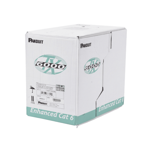 Bobina de Cable UTP 305 Metros (1000 Pies) de Cobre, TX6000? PanNet, Reelex, Gris Internacional, Categoría 6 Mejorado (23 AWG), PVC (CM), de 4 Pares