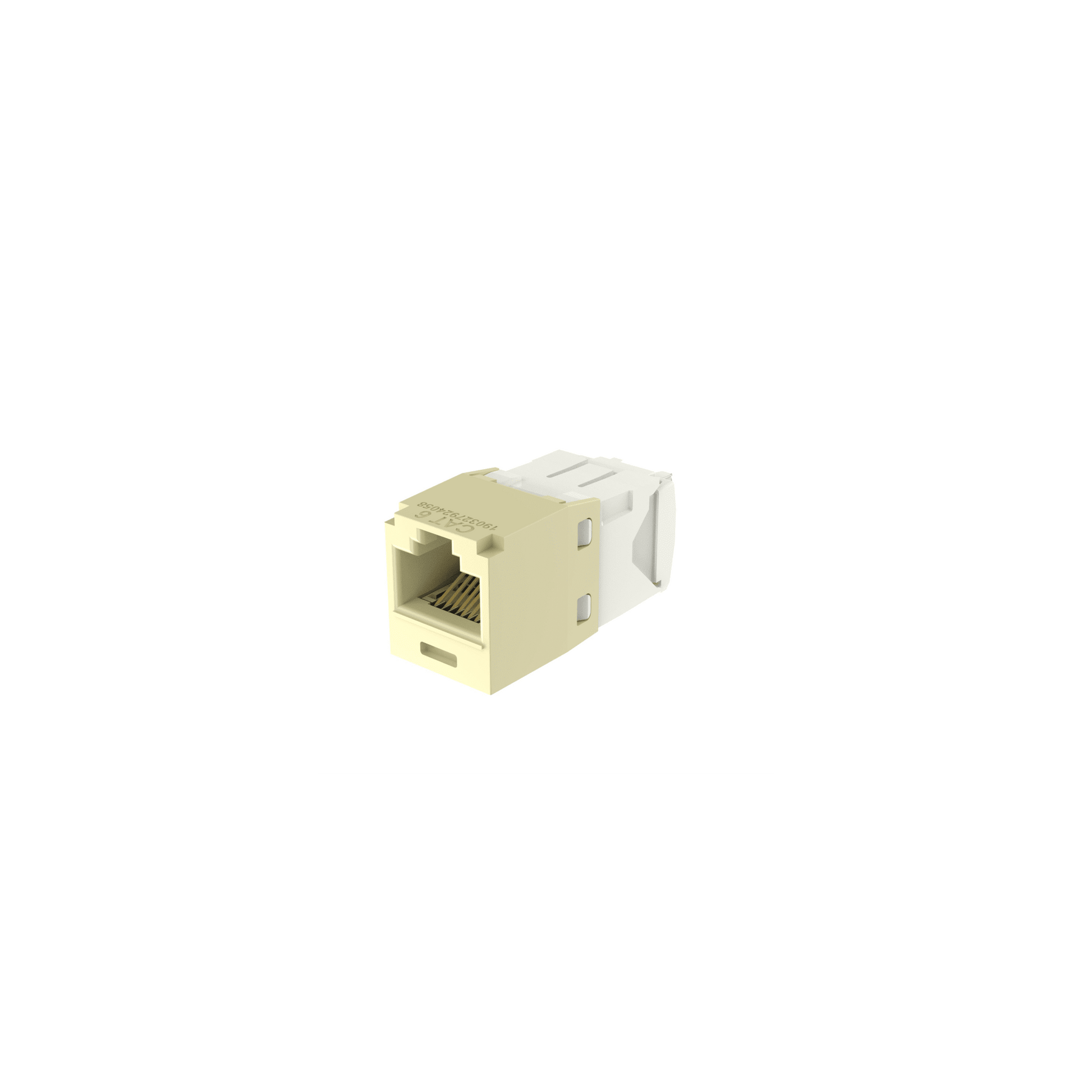 Conector Jack RJ45 Estilo TG, Mini-Com, Categor�a 6, de 8 Posiciones y 8 Cables, Color Marfil