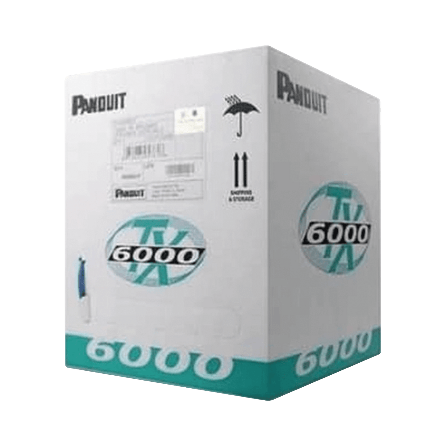 Bobina de Cable UTP 305 Metros (1000 Pies) de Cobre, TX6000™ PanNet, Reelex, Blanco, Categoría 6 Mejorado (23 AWG), LSZH (Bajo Humo, Cero Halógenos), de 4 Pares