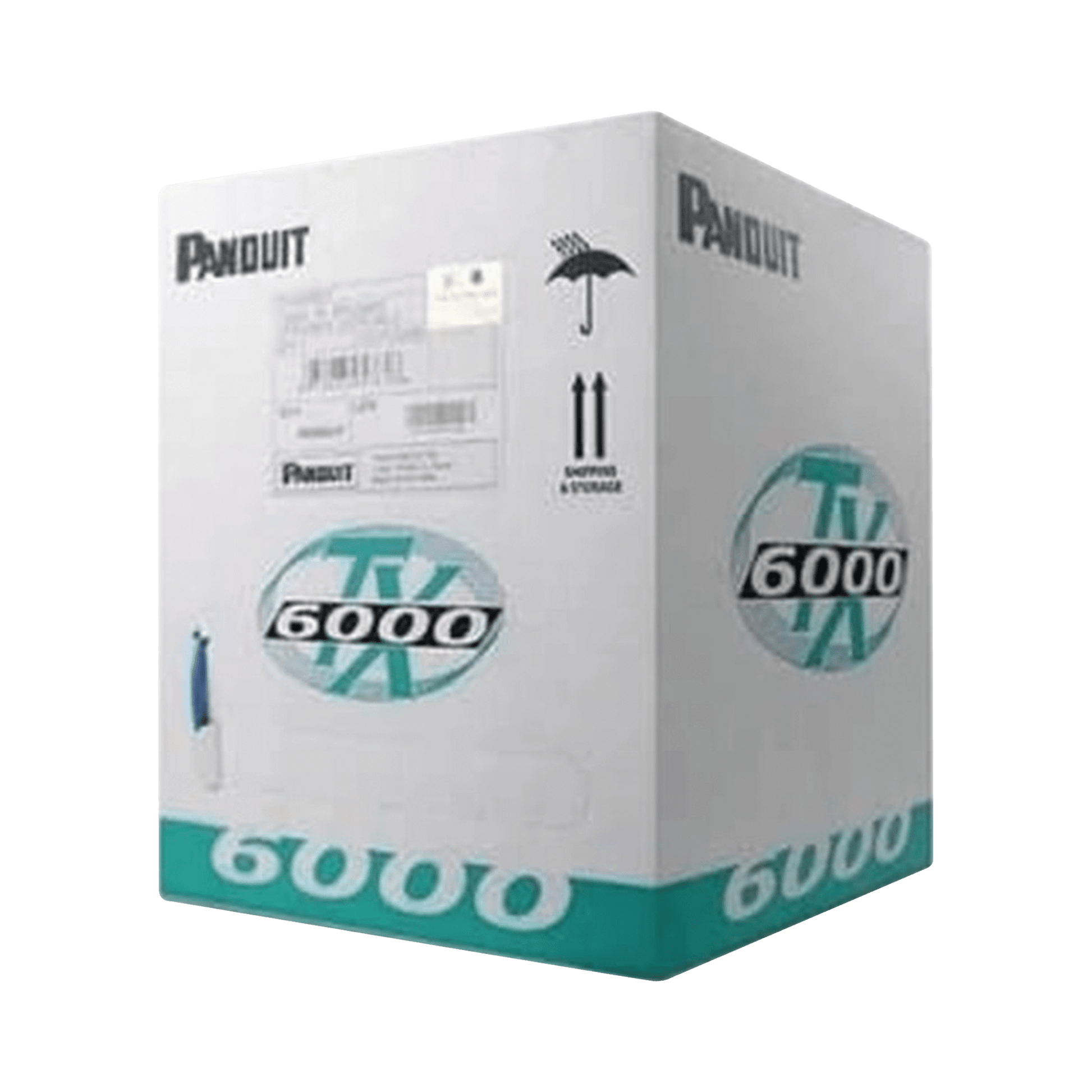 Bobina de Cable UTP 305 Metros (1000 Pies) de Cobre, TX6000™ PanNet, Reelex, Blanco, Categoría 6 Mejorado (23 AWG), LSZH (Bajo Humo, Cero Halógenos), de 4 Pares