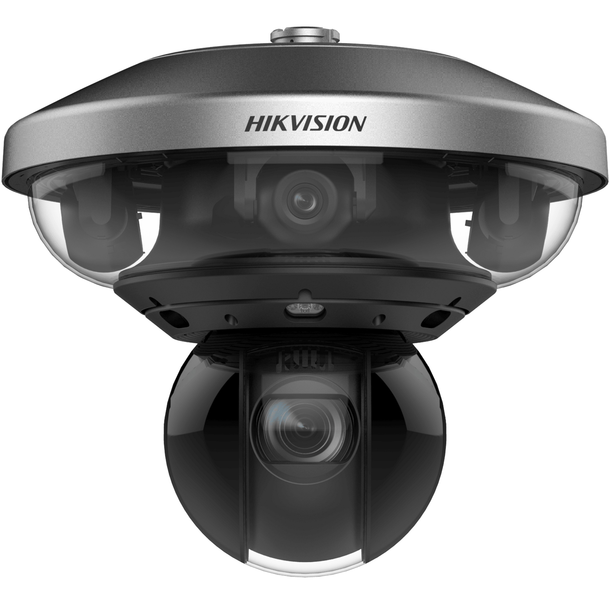 PanoVu Series / 1 PTZ 40X Zoom (4 Megapixel) + 8 Lentes 2.8 mm (360° / 32 Megapixel) / Posicionamiento 3D / Autoseguimiento 3.0 / Deep Learning / IP67 / IK10 / WDR 120 dB / Micro SD