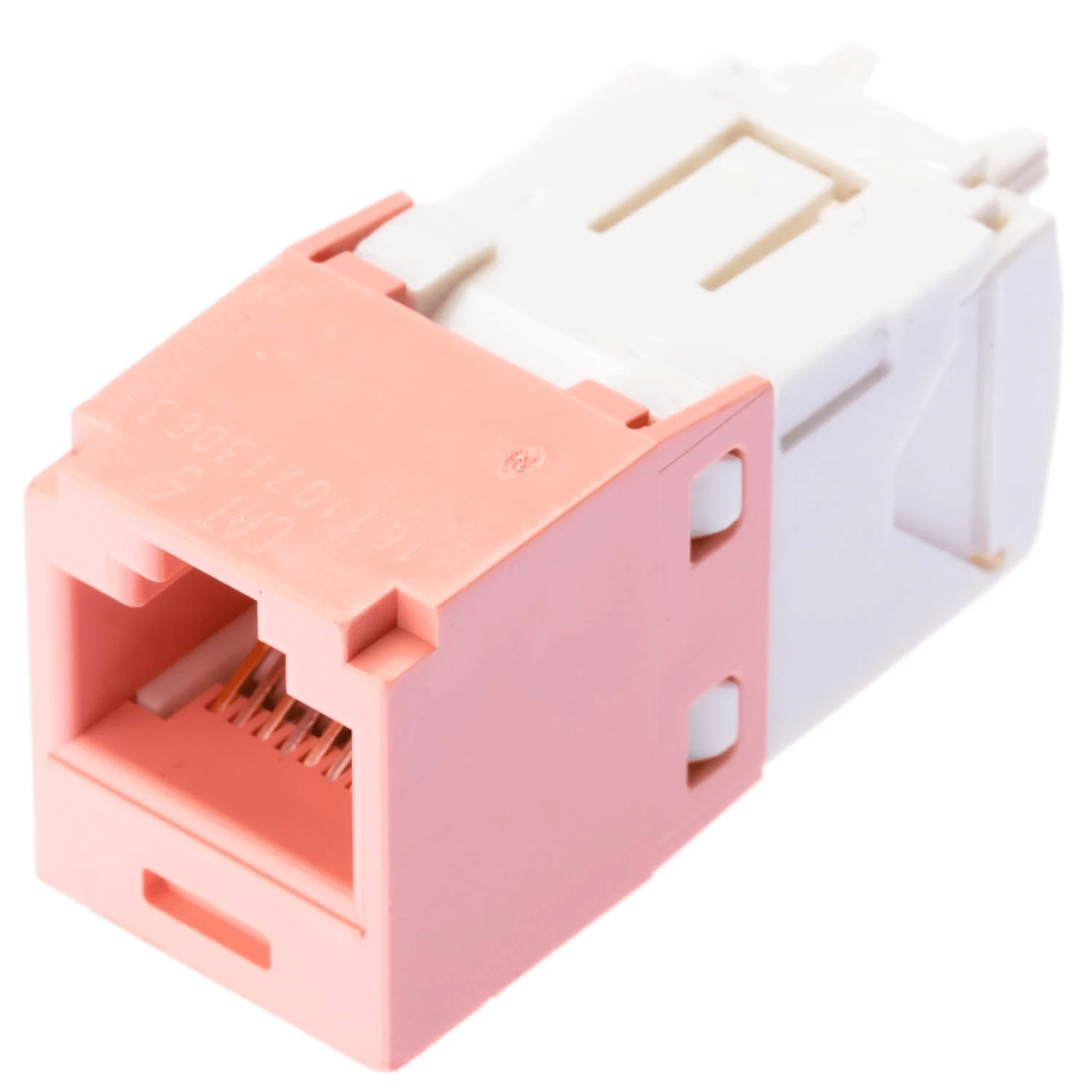 Conector Jack RJ45 Estilo TG, Mini-Com, Categor�a 6, de 8 Posiciones y 8 Cables, Color Rosa