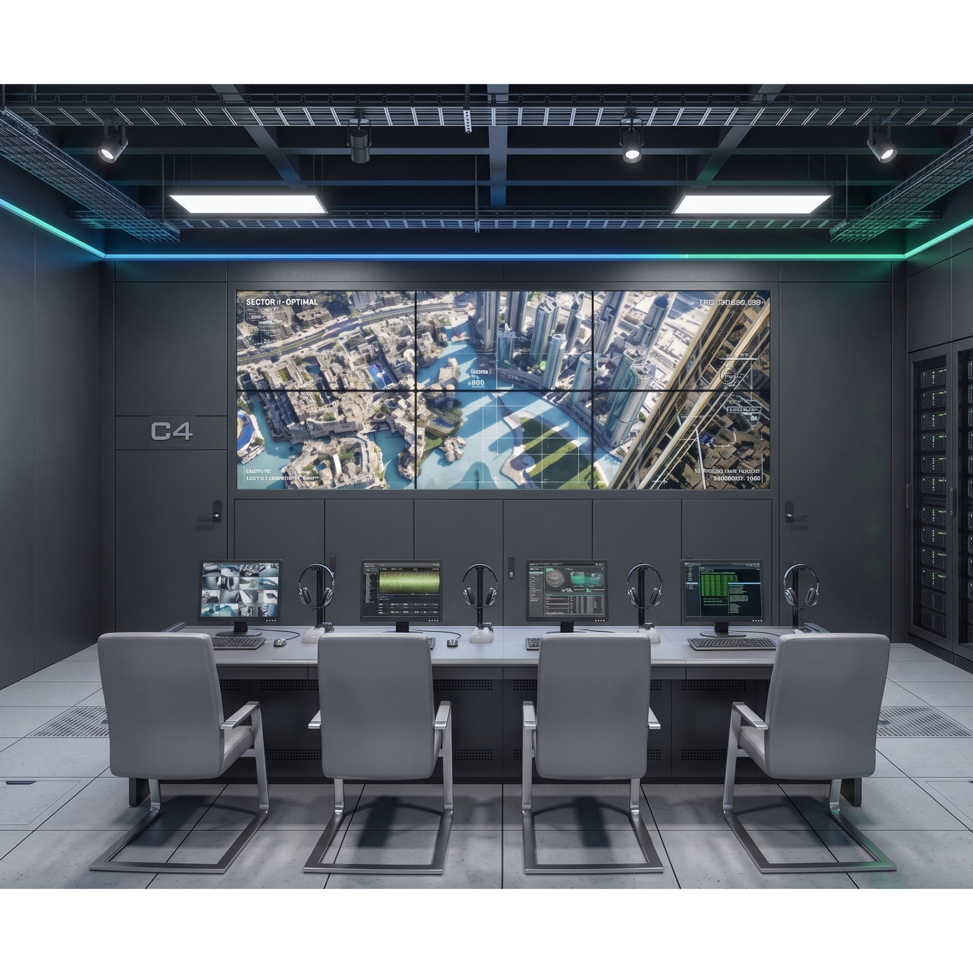 Kit Videowall 3x2 / 6 Pantallas 55" Full HD / Decodificador 16CH 4K / Base de Piso / Hikvision