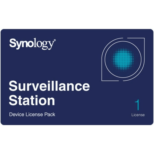Licencia de Dispositivos de Vigilancia Synology | Paquete de 1 Licencia | Compatibilidad con Cámaras IP, Módulos de E/S, Altavoces IP | Gestión Centralizada CMS | Licencias Predeterminadas Incluidas.
