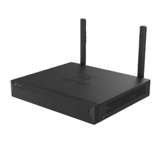 NVR 3K (5 Megapixel)  / Para 4 Cámaras / 2 antenas Wi-Fi / Compresión H.265 / Almacenamiento hasta 8TB / Salida HDMI-VGA / Compatible ONVIF